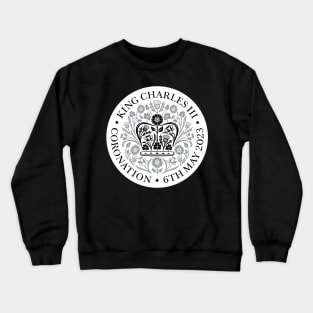 King Charles III Official Coronation Emblem Black and Grey Crewneck Sweatshirt